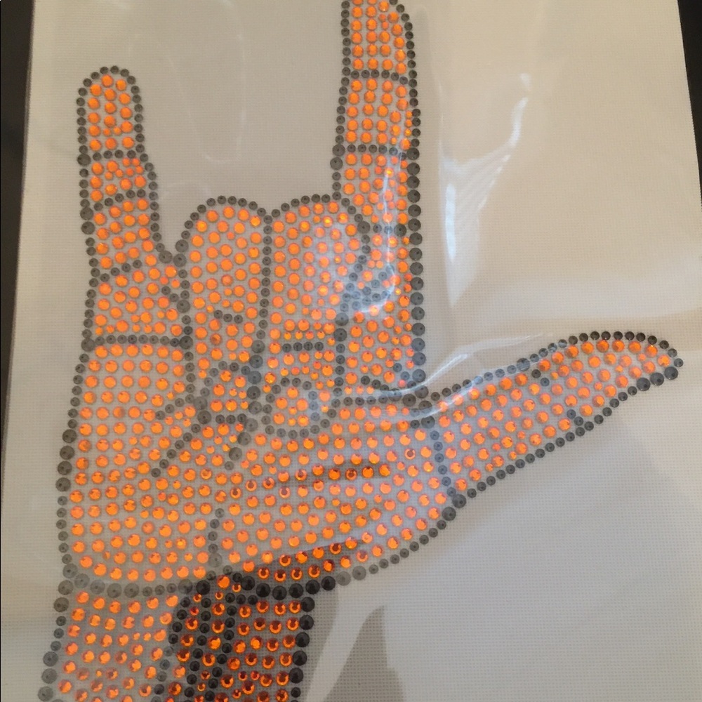 COPY - Sign language orange crystal "I love you" …